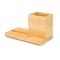 Schreibtischorganizer aus Holz, modernes Design, integrierter Handyhalter, Stiftehalter und kleines Fach für Bürozubehör (Bambus)