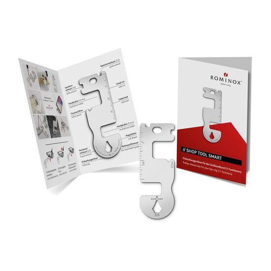 Multifunktionaler Einkaufswagenlöser für den Schlüsselbund mit 11 Funktionen: Edelstahl Multitool inkl. Funktionsbeschreibung