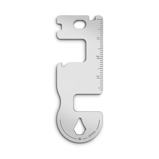 Multifunktionaler Einkaufswagenlöser für den Schlüsselbund mit 11 Funktionen: Edelstahl Multitool inkl. Funktionsbeschreibung