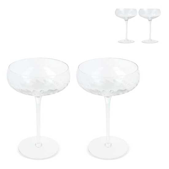 Byon Opacity 2er-Set Sektgläser mit stilvollem Glasmuster 300ml