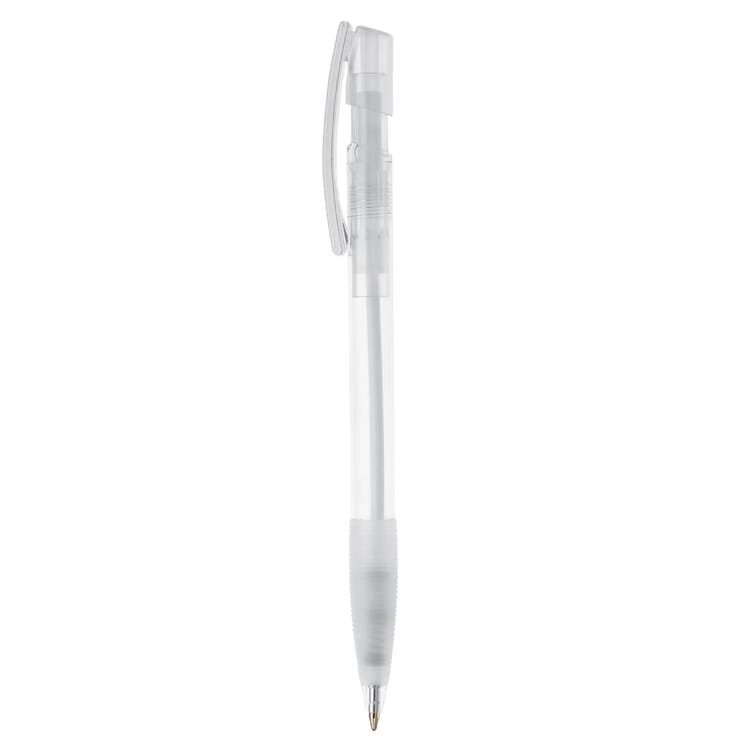 Kugelschreiber Nash Transparent mit Gummigriff