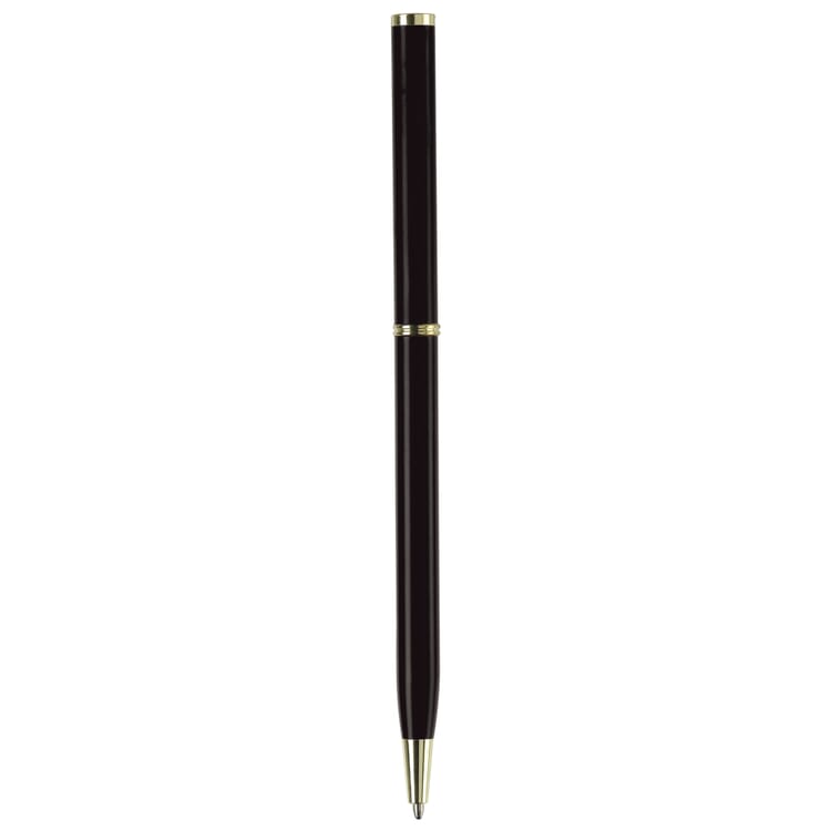 Metallkugelschreiber Slim mit Gold Applikation