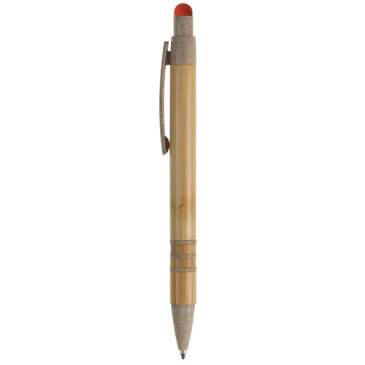 Kugelschreiber Bambus mit Touchpen und Weizenstroh Elementen