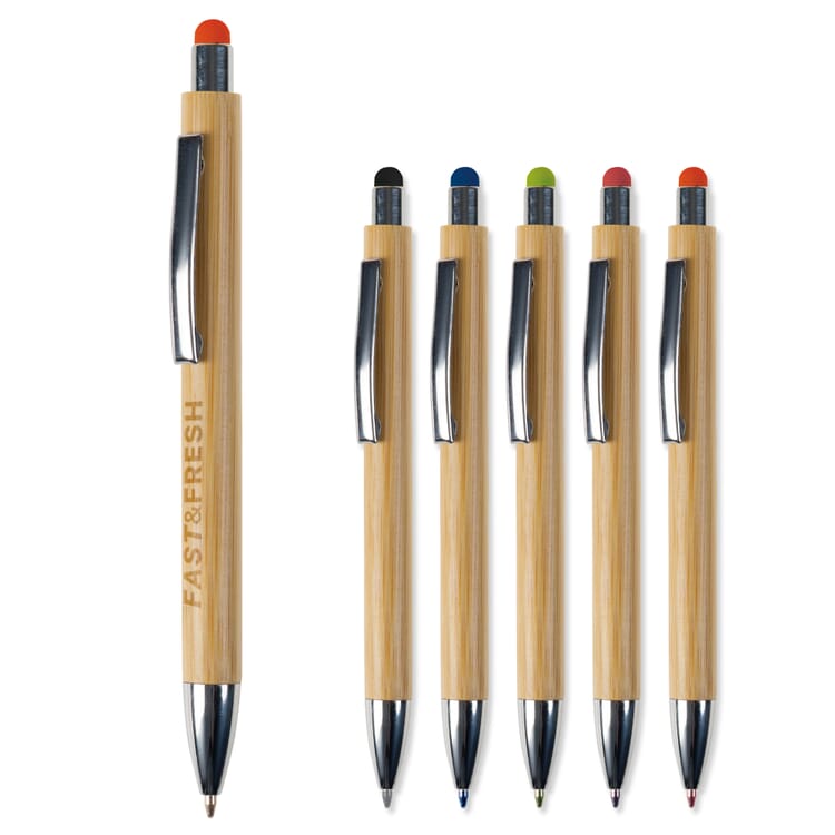 Bambus Kugelschreiber New York mit Touchpen