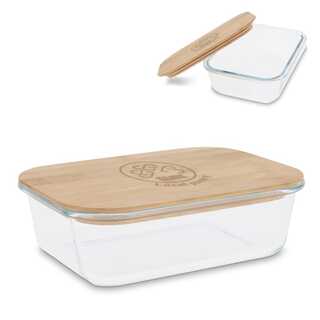 Lunchbox aus Glas mit Bambusdeckel