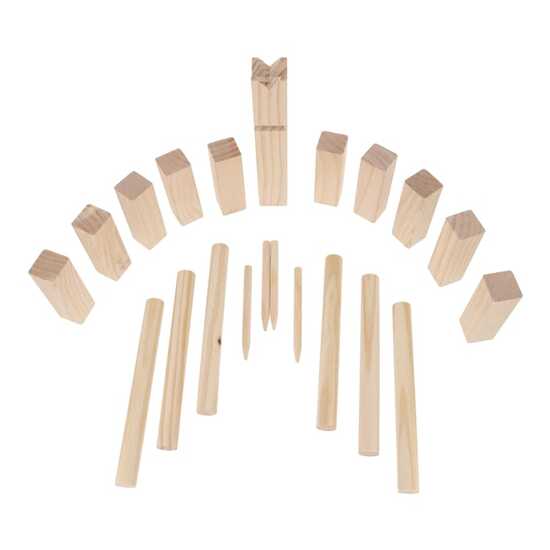 Kubb Spiel aus Holz mit Beutel