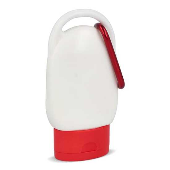 Sonnenschutzlotion mit Karabiner SPF30 aus recyceltem Material
