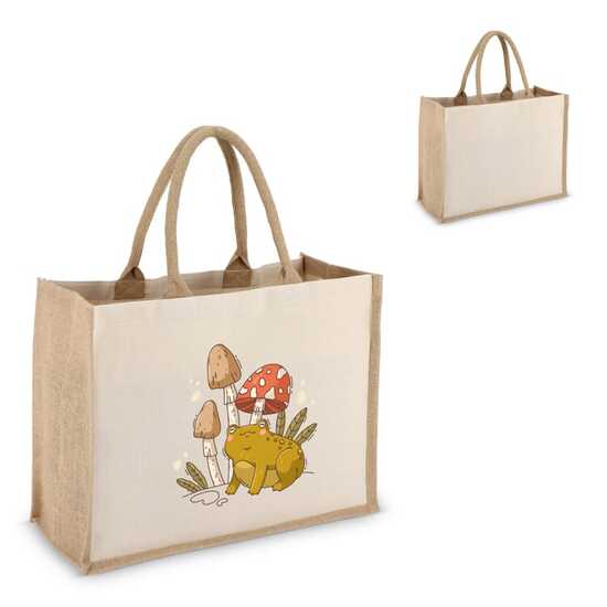 Jute-Baumwolle Tragetasche OEKO-TEX® 42,5 x 19 x 32cm 320g/m²