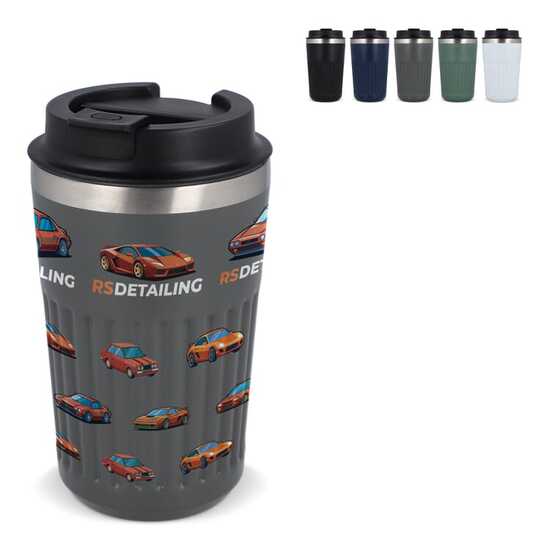 Recycelter Edelstahl-Thermobecher für Kaffee zum Mitnehmen, 400 ml