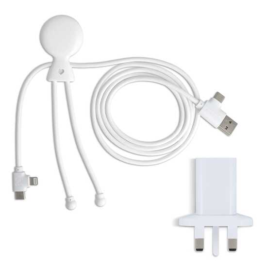 2090 - Xoopar Mr. Bio Langes Ladekabel + UK Stecker Adapter