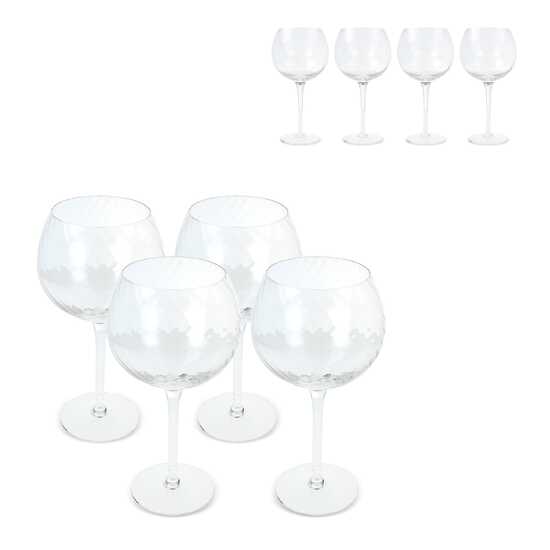 Byon Opacity 4er-Set Weingläser mit stilvollem Glasmuster 470ml