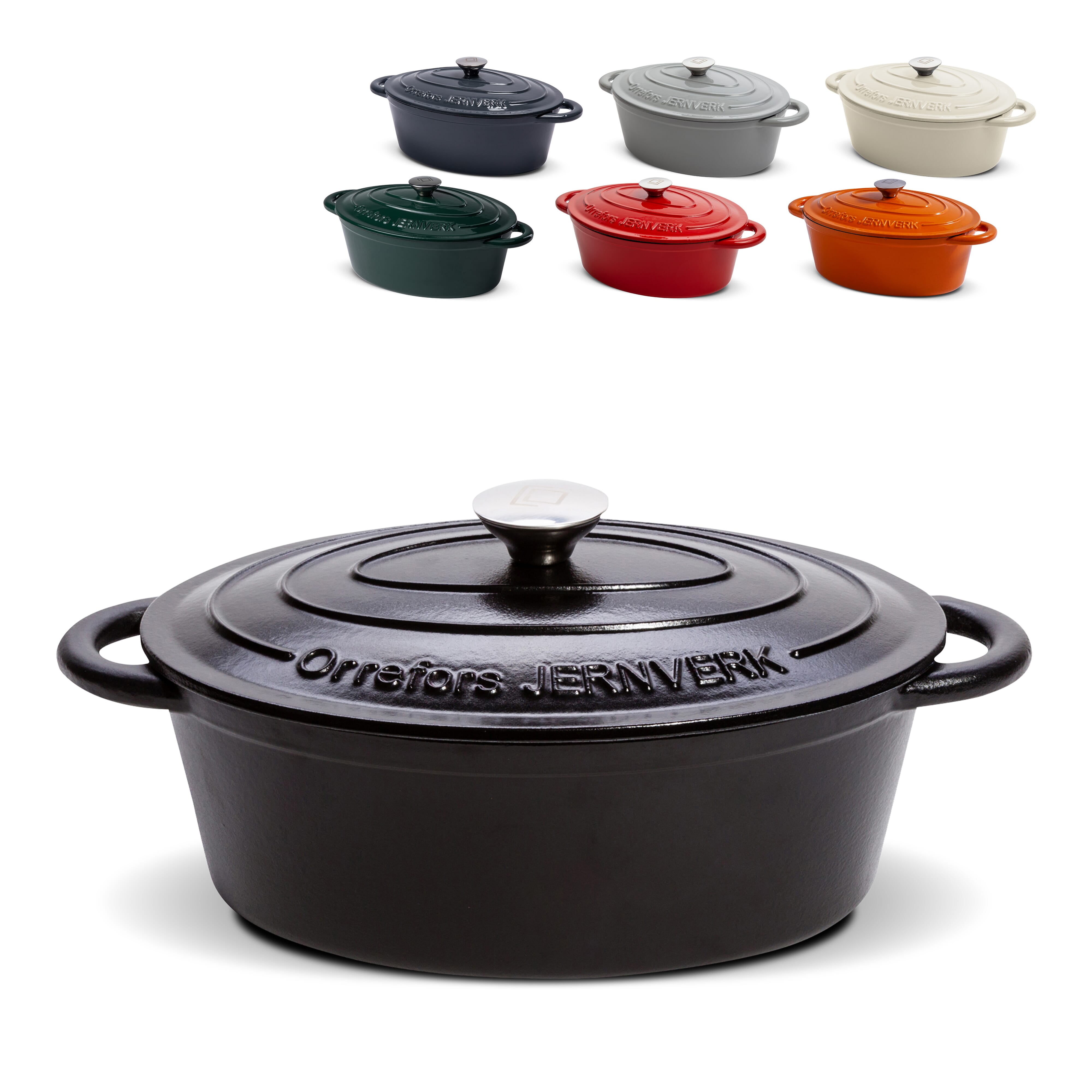 Orrefors Jernverk Emaillierte Ovale Eisenpfanne 3.5L