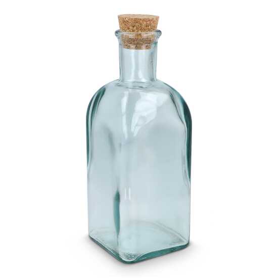 InSideOut Square Recycelte Glaswasserflasche ReuuZ mit Korkverschluss 500ml