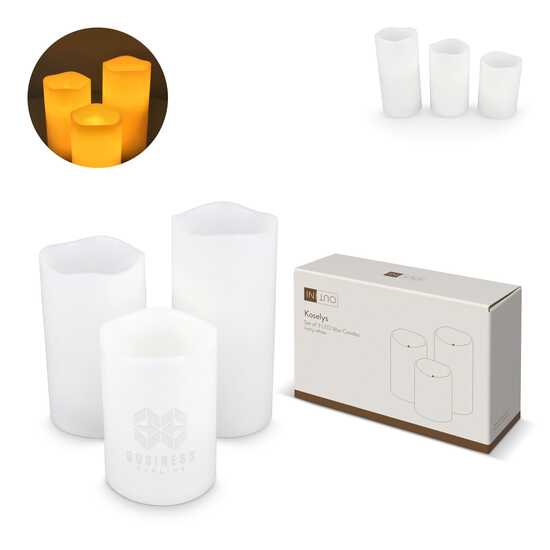 Koselys 3-teiliges LED-Kerzen-Set (batteriebetrieben)