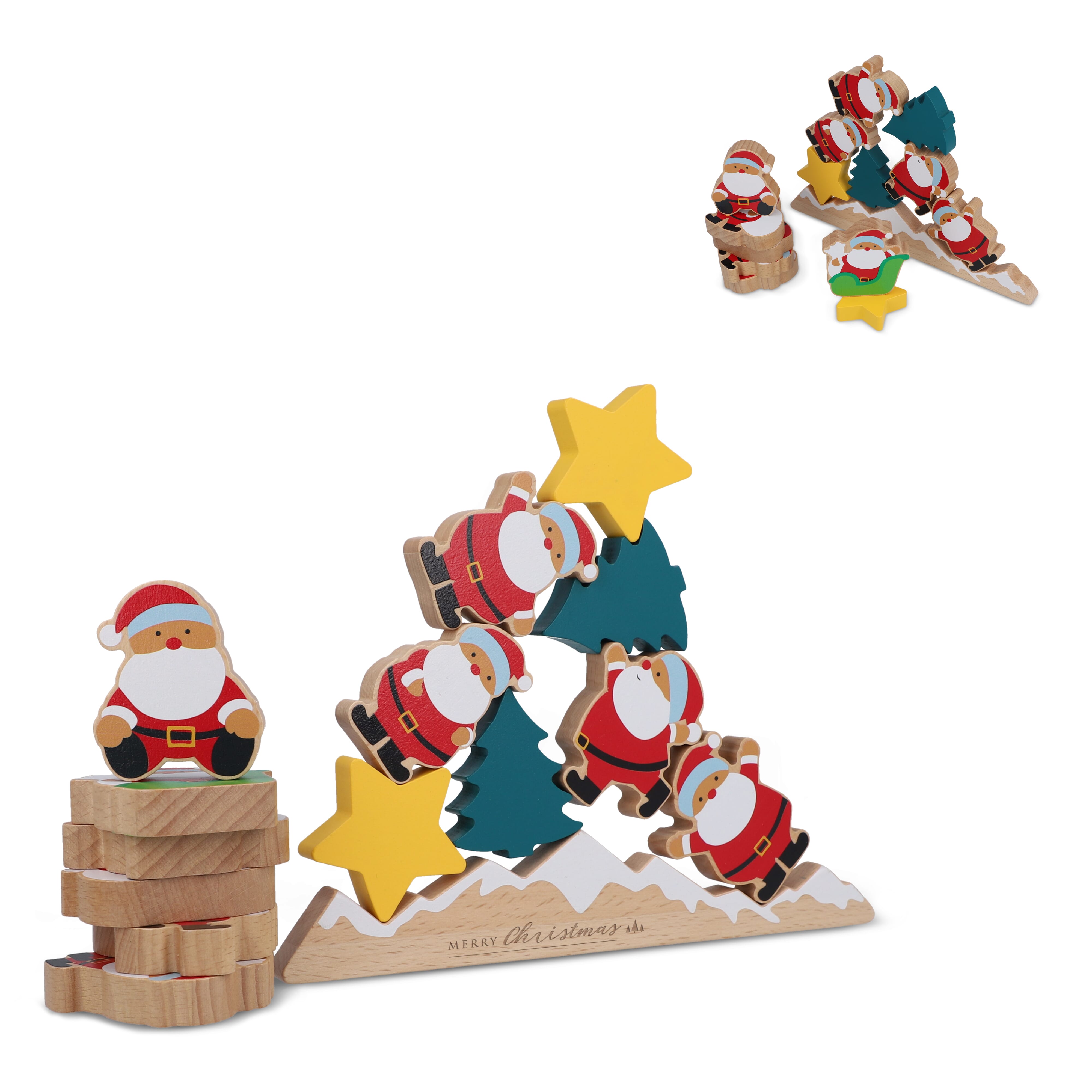InSideOut Holz Weihnachtsmann Balancierspiel
