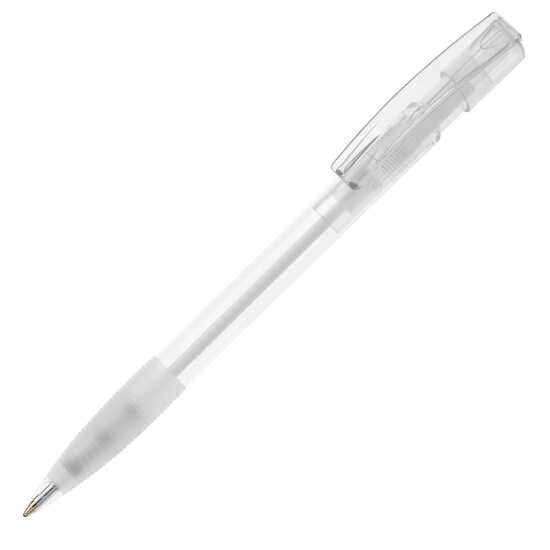 Kugelschreiber Nash Transparent mit Gummigriff