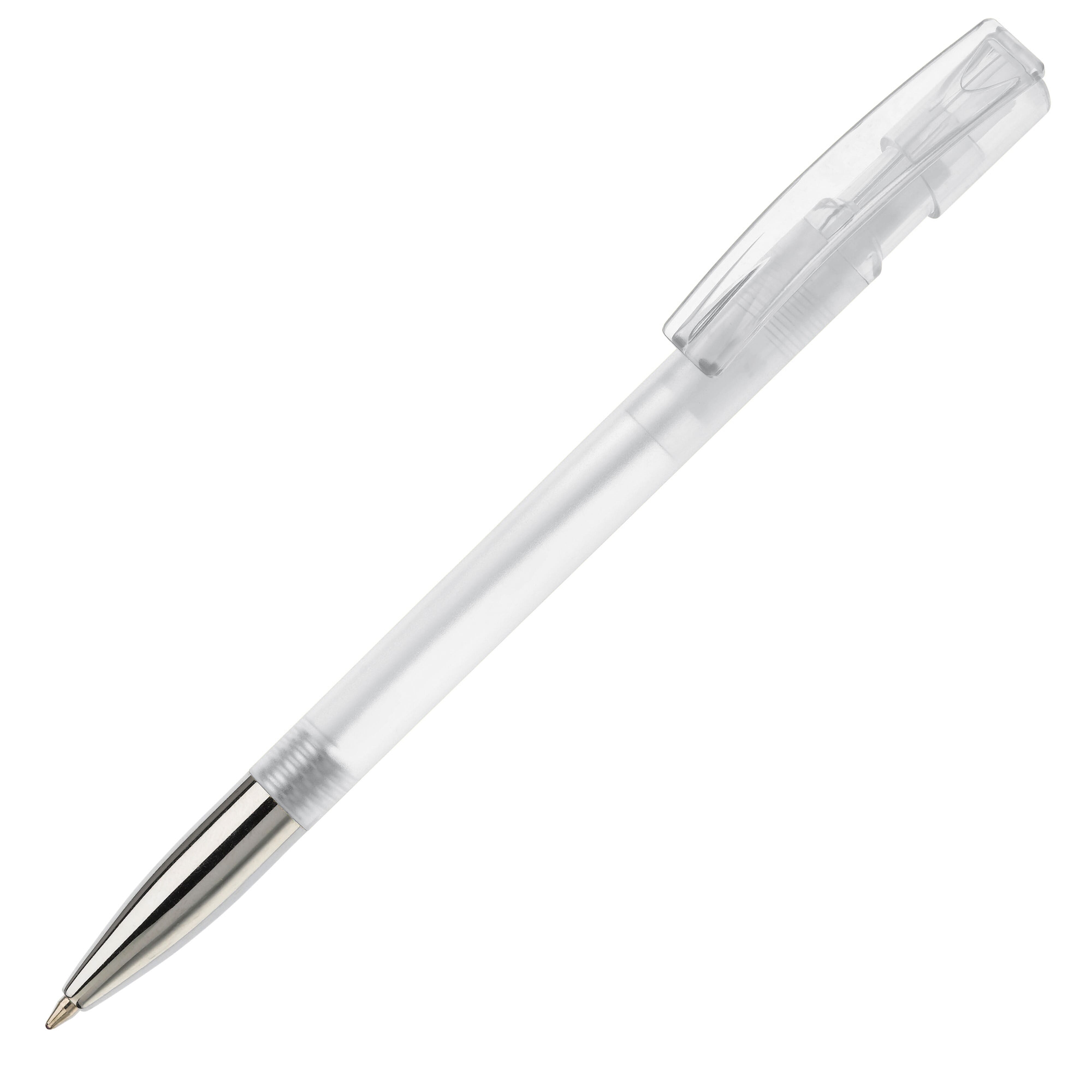 Kugelschreiber Nash Transparent mit Metallspitze