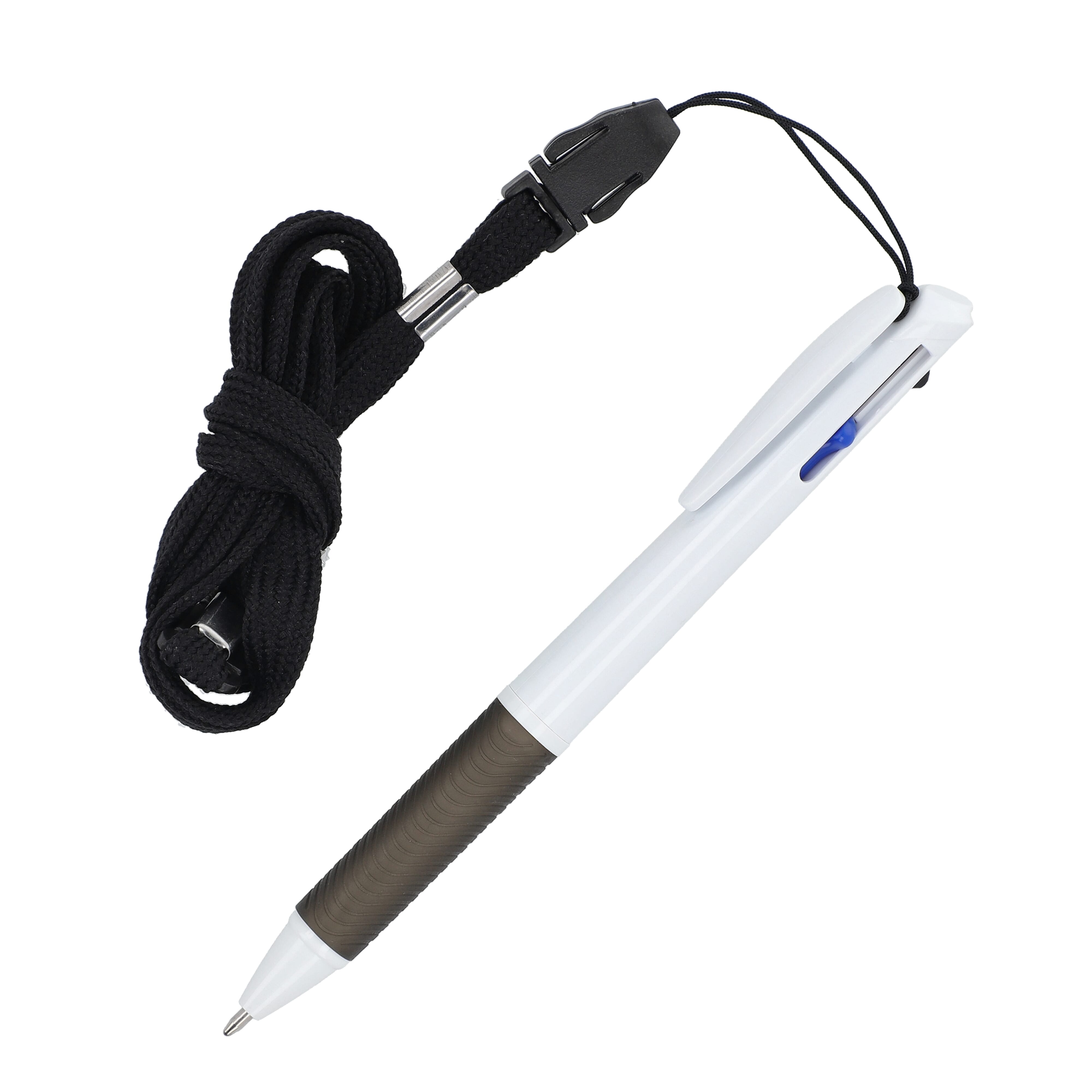 3-Farben-Stift mit Griffzone und Schlüsselband