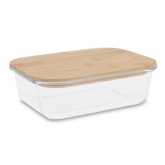 Lunchbox aus Glas mit Bambusdeckel