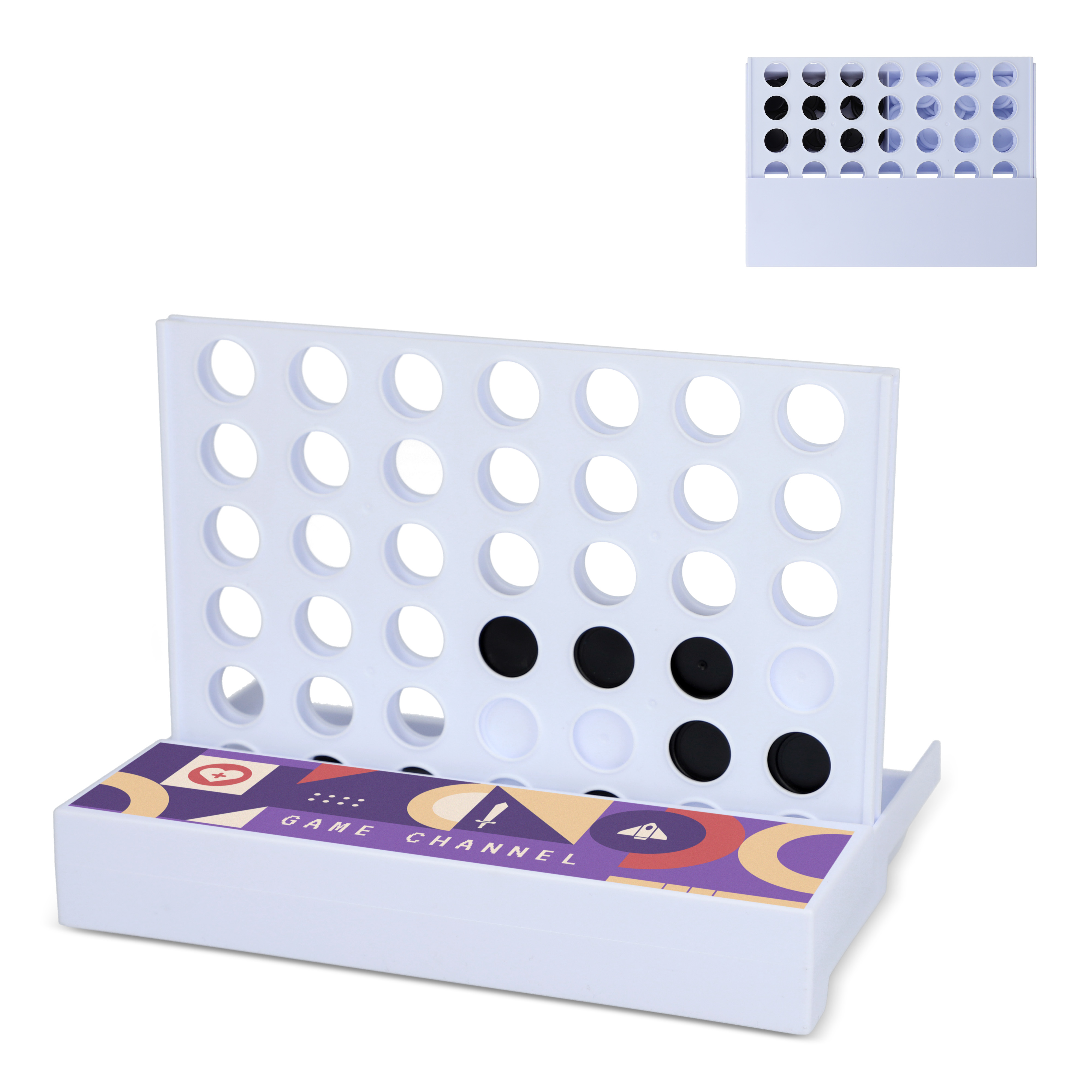 4-Gewinnt Spiel aus recycelten Materialien