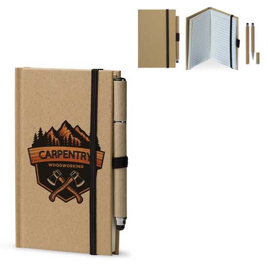 Karton Notizbuch A6 + Stift