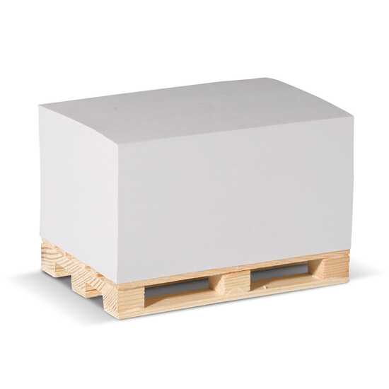 Zettelblock Pad 12x8x6cm auf Holzpalette
