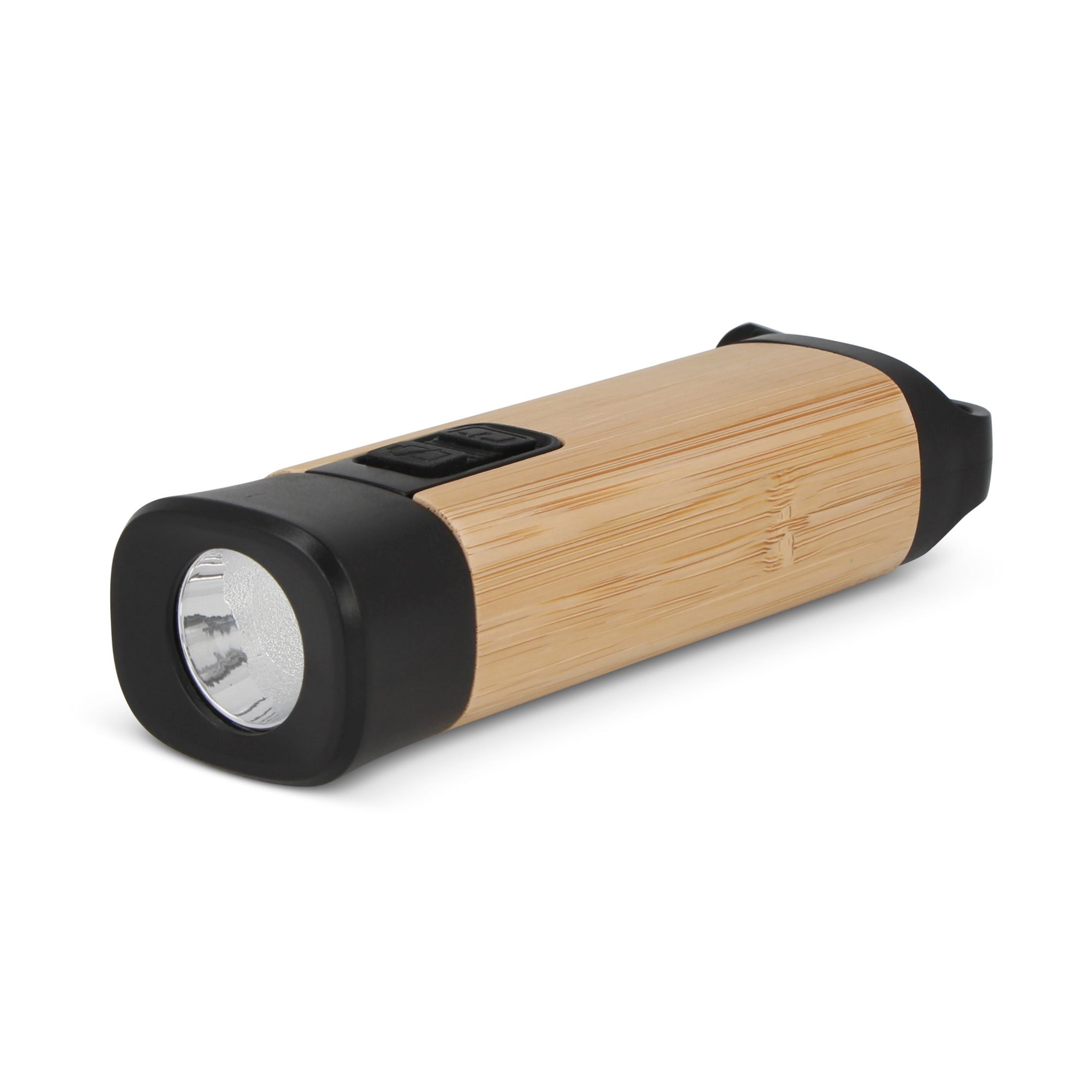 Wiederaufladbare R-ABS &amp; Bamboo Taschenlampe
