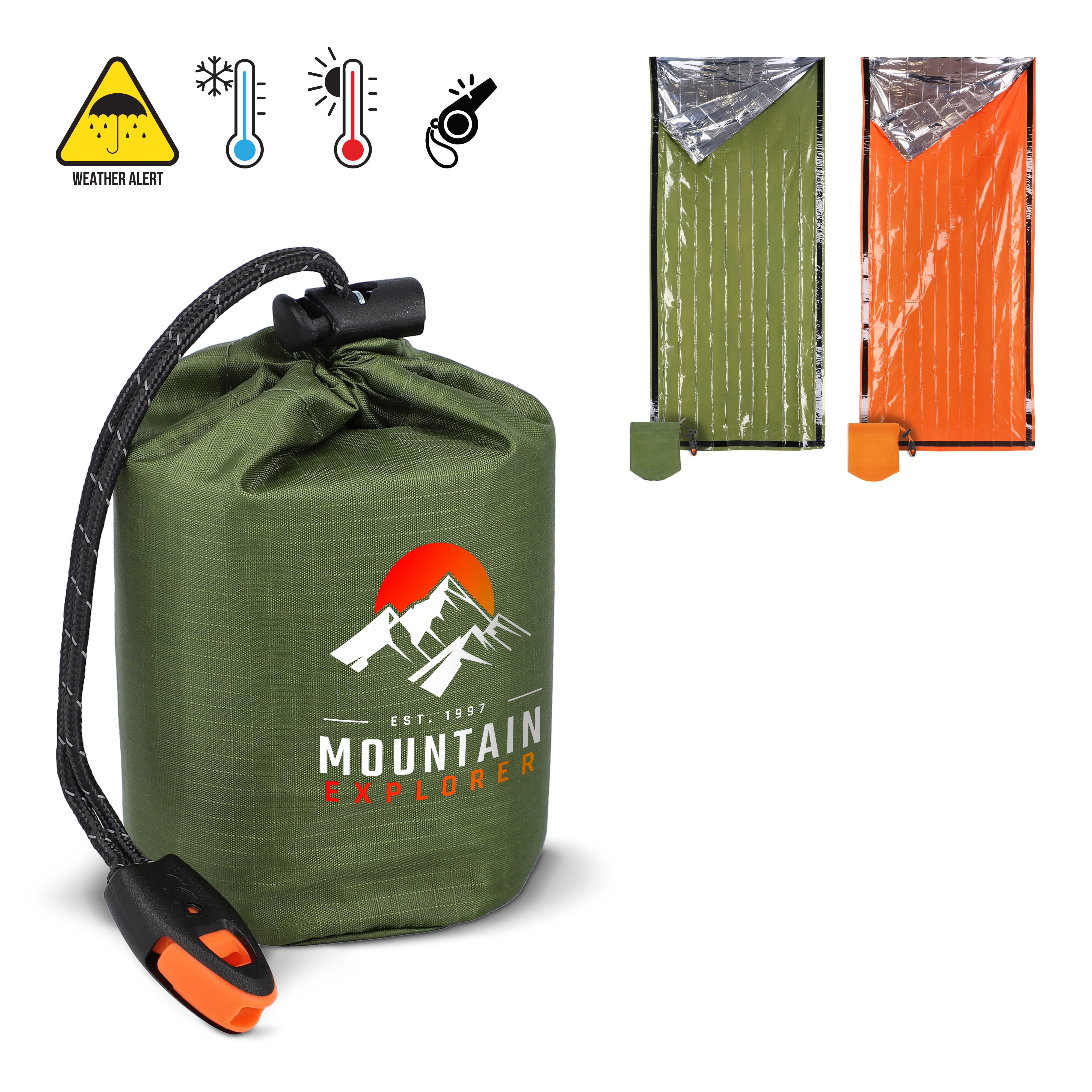 Thermoschlafsack für Notfälle im Freien