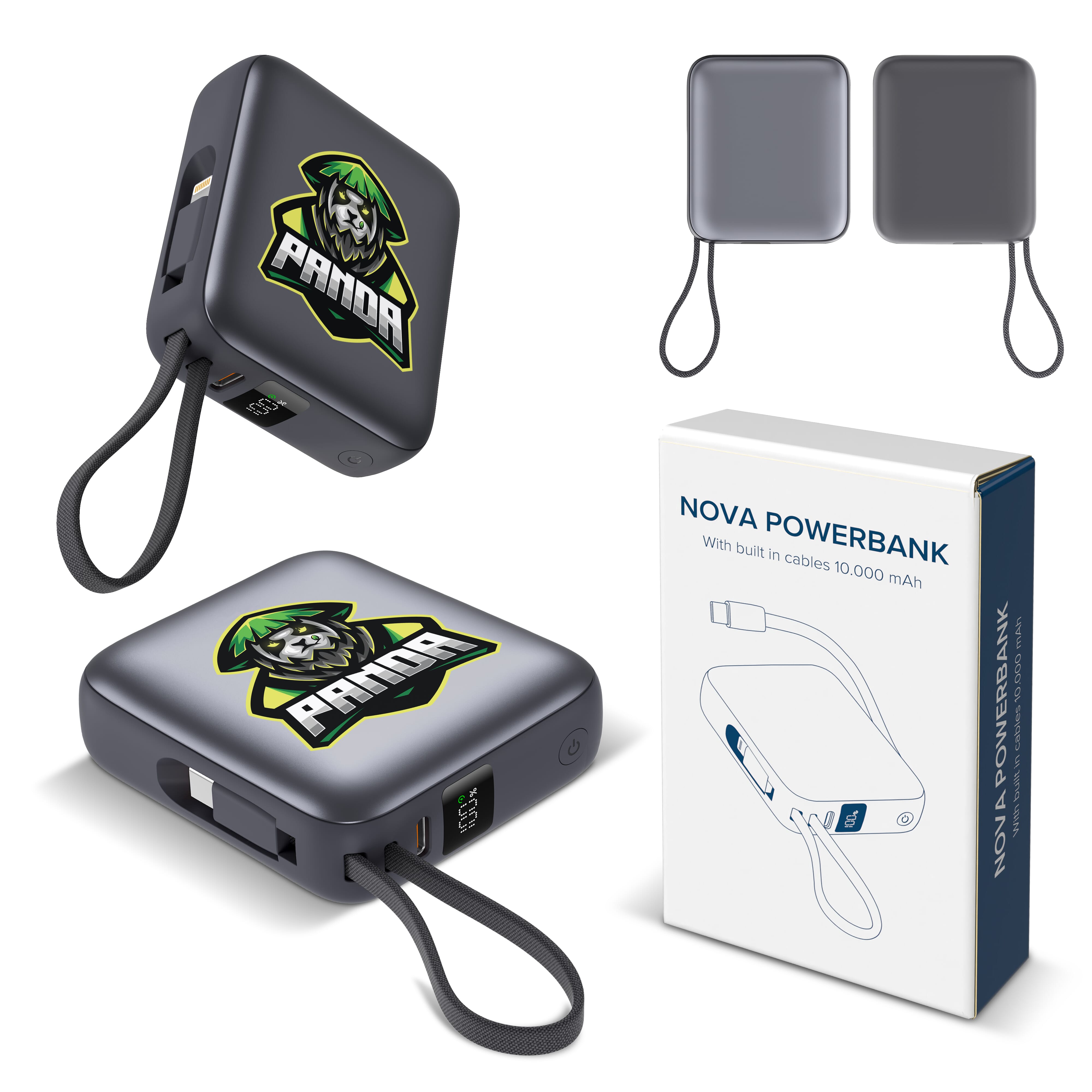 Nova Powerbank 22,5 W Power Delivery mit integrierten Kabeln 10.000 mAh