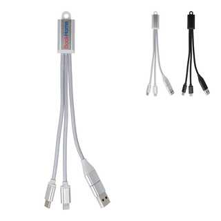 2-in-1-Ladekabel USB-A/C zu USB-C &amp; Lightning Aluminium