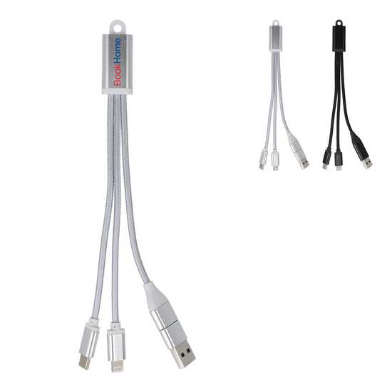 2-in-1-Ladekabel USB-A/C zu USB-C &amp; Lightning Aluminium