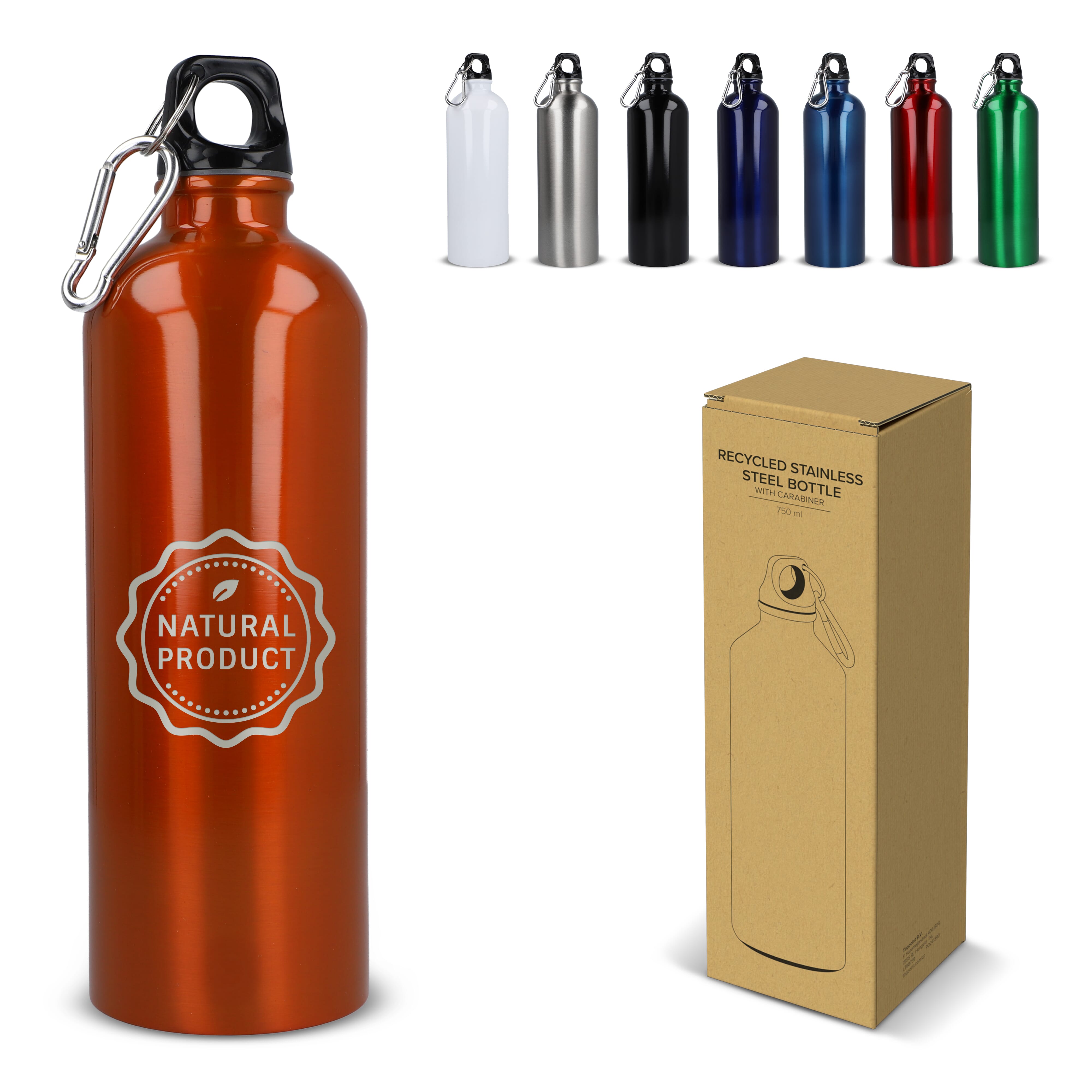 R-Edelstahl einwandige Flasche mit Karabiner 750ml
