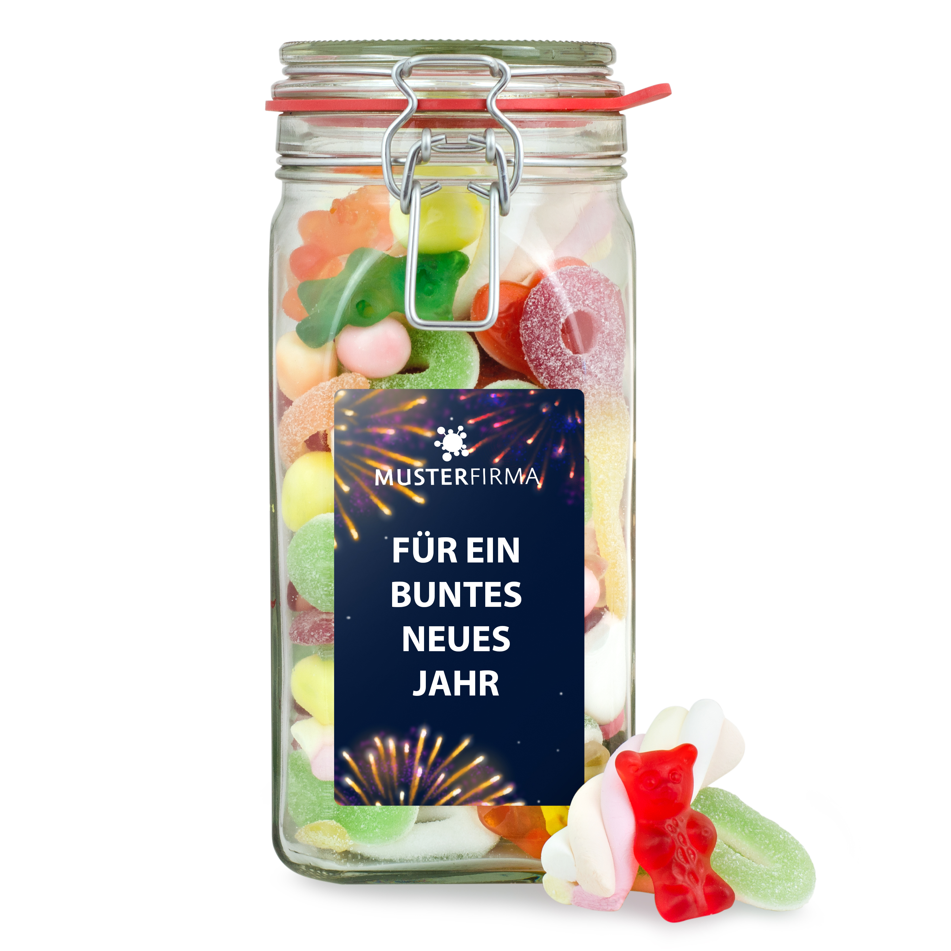 Einmachglas Large Buntes Neujahr