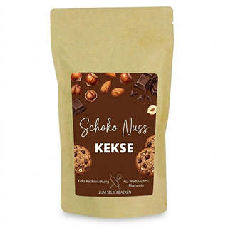 Ecobag L Backmischung Schoko-Nuss-Kekse mit Logo – Kreatives Firmengeschenk