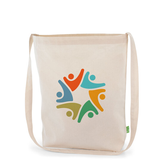 KOBLENZ - BIO-Baumwolltasche mit einem langen Umhängegurt