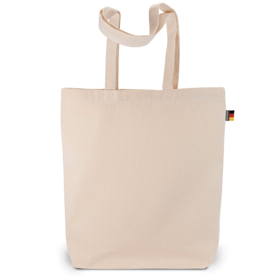 LEIPZIG – Baumwolltasche mit langen Henkeln und Bodenfalte (Made in Germany)