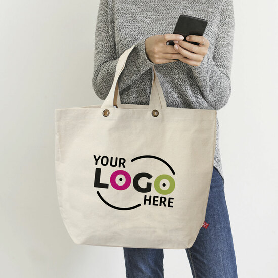 SANTORINI - Schwere Baumwolltasche mit Bodenfalte