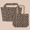 Strandtasche Leoparden Druck beige DKE079 46 x 40+2 x 6 cm  beige mit Druck schwarz/braun