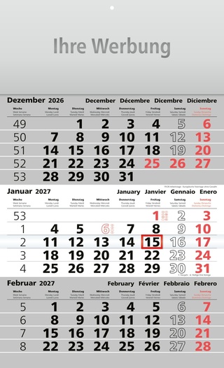 Dreimonatsplaner Assistent-basic grau