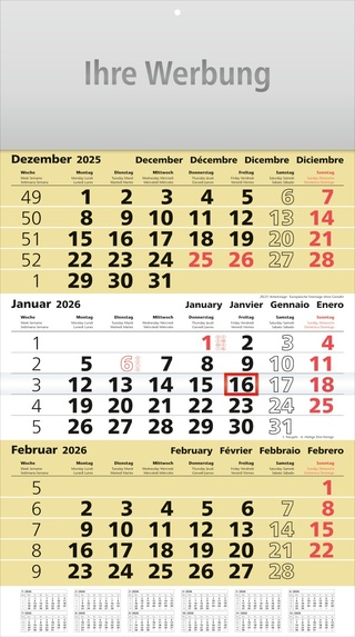 Dreimonatsplaner Assistent-plus gelb - Monatsplaner