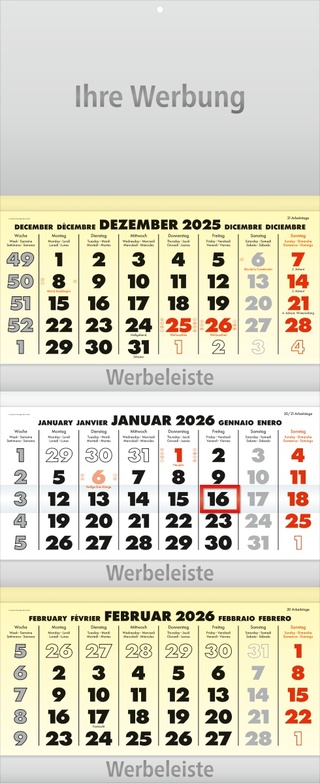 Dreimonatsplaner Business-trio-plus gelb - Monatsplaner