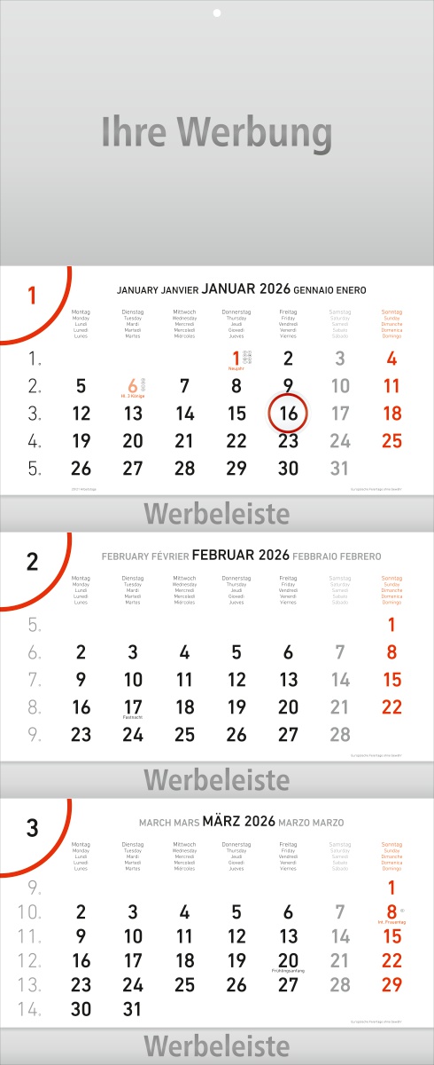 Dreimonatsplaner Future-trio-plus rot - Monatsplaner
