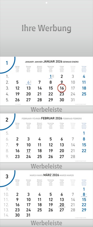 Dreimonatsplaner Future-trio-plus blau - Monatsplaner