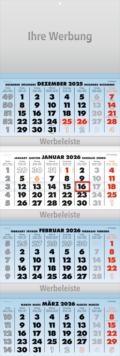 Viermonatsplaner Business-quattro blau - Monatsplaner