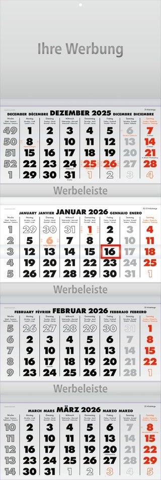 Viermonatsplaner Business-quattro grau - Monatsplaner