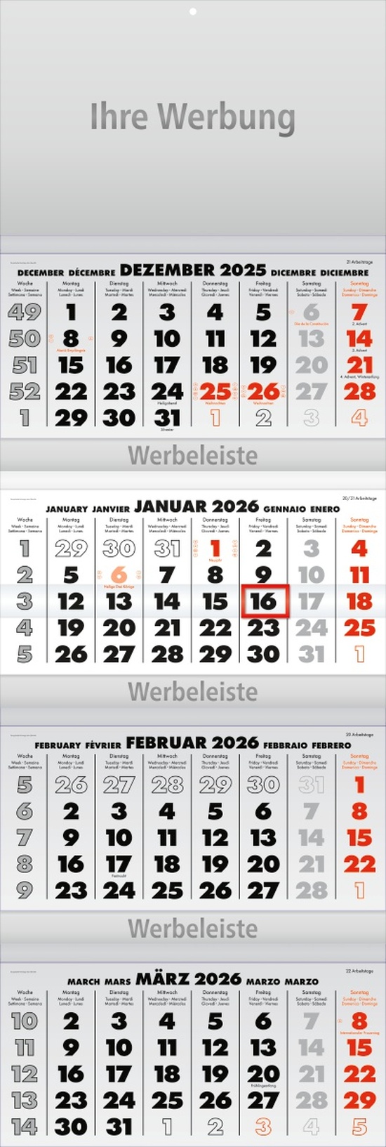 Viermonatsplaner Business-quattro grau - Monatsplaner