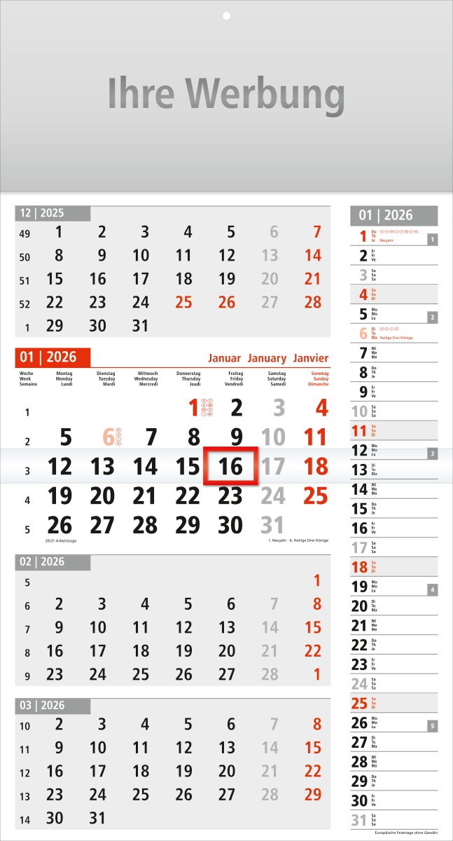 Viermonatsplaner Quattro-memo - Monatsplaner