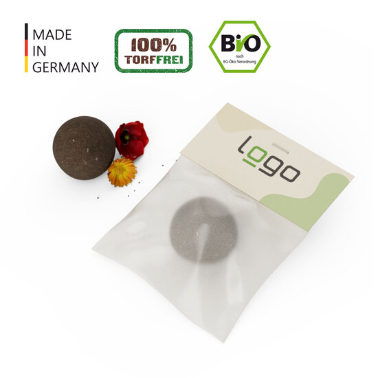 Seedball  Flower-Ball "Bienenwiese" im Pergaminbeutel - torffrei