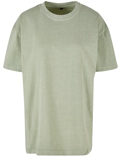 BY270 Build Your Brand Ladies Oversized Acid Wash Tee