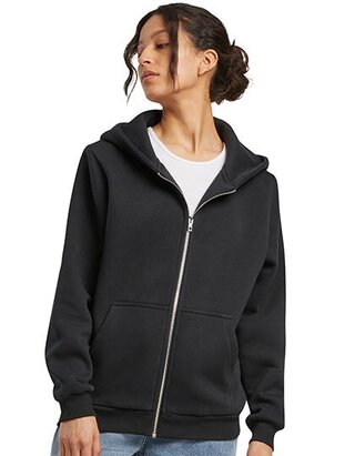BY290 Build Your Brand Ladies Fluffy Zip Hoody